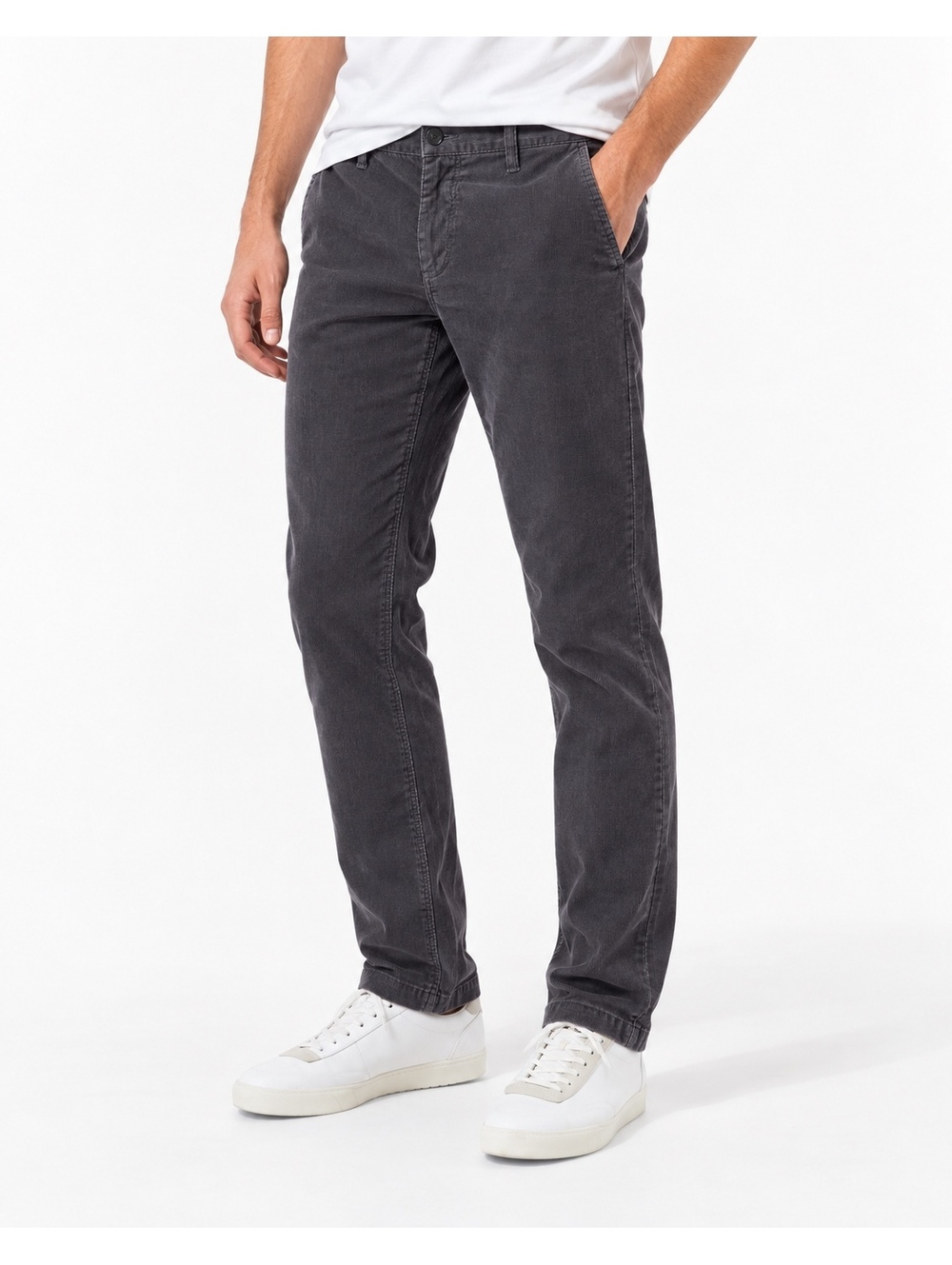 Lacoste HH2710 Men’s Slim Fit Corduroy Pants Dark Charcoal Gray Size 32